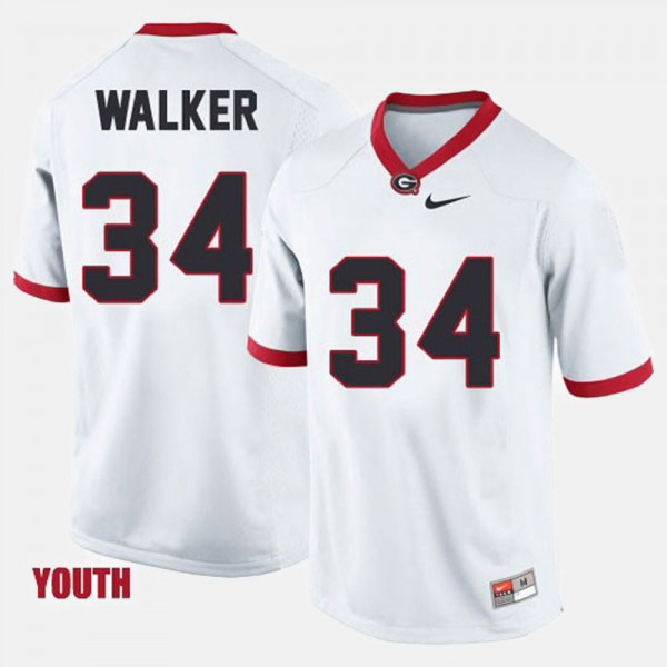 Youth #34 Herschel Walker Georgia Bulldogs College Football Jersey - White